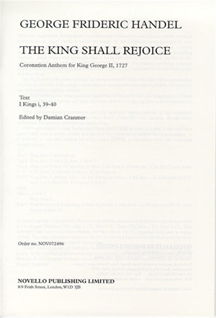 The King Shall Rejoice